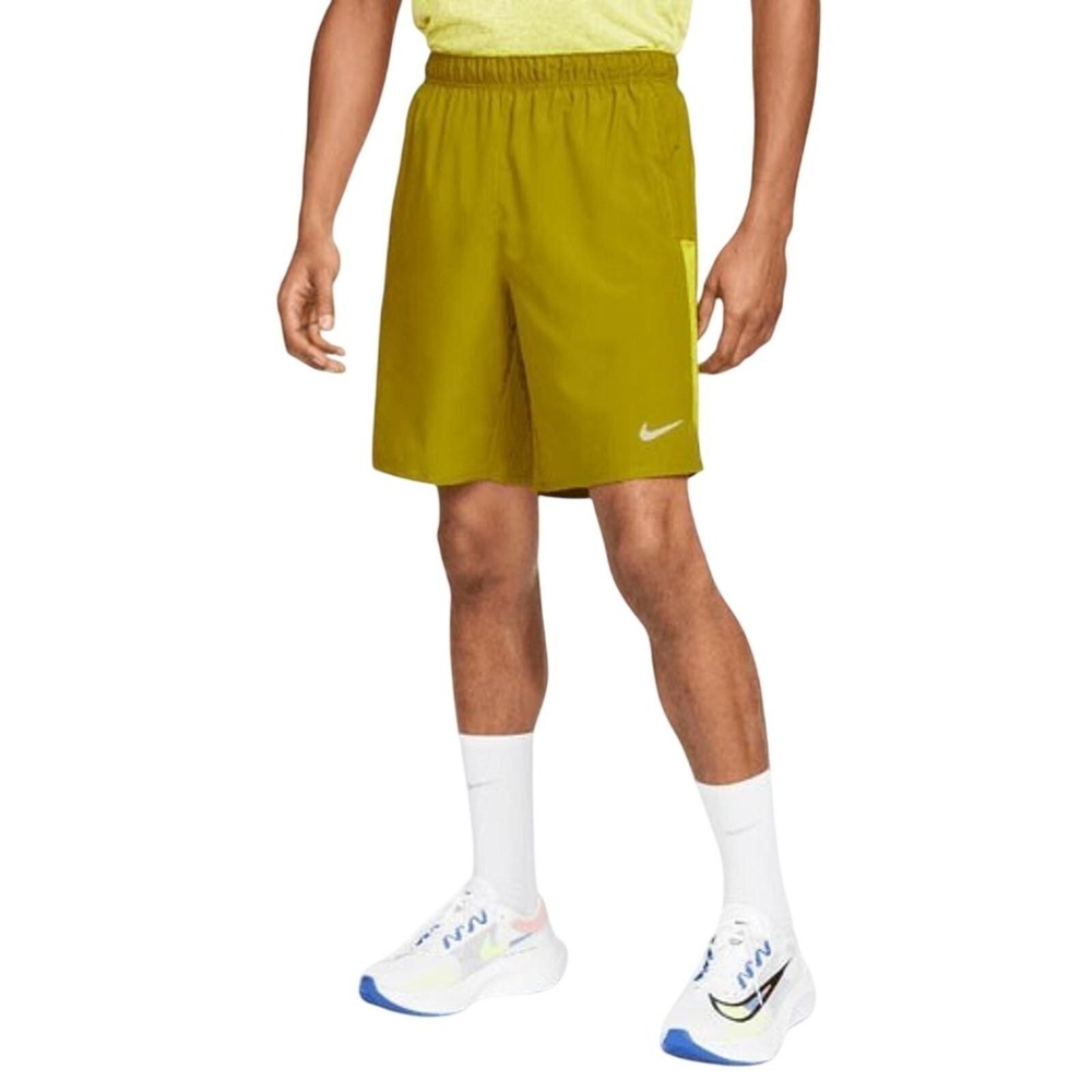 Nike Mens Dri-Fit Challenger Unlined Running Shorts Olive Gold Small CZ9068-380